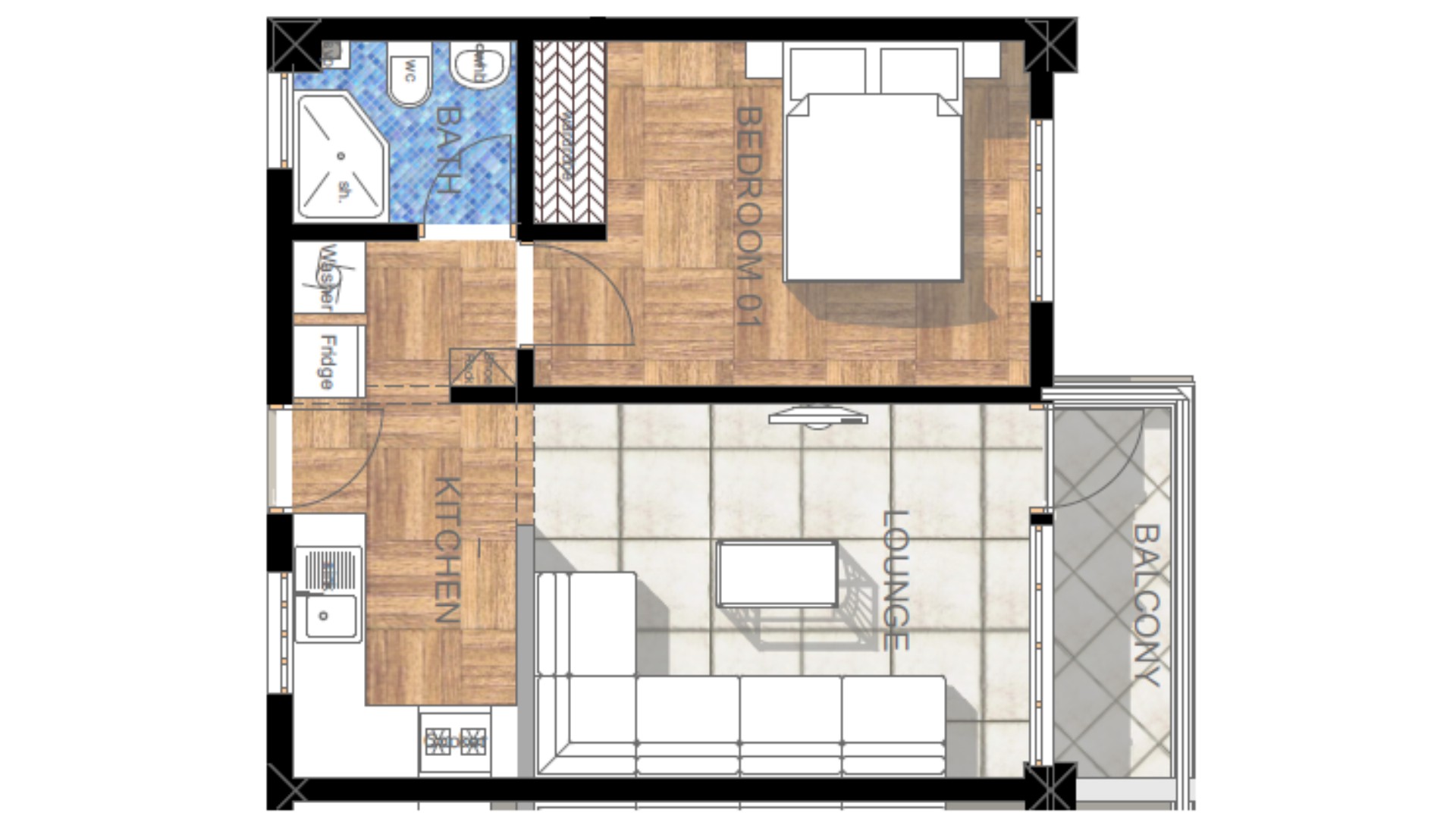 one bedroom plan